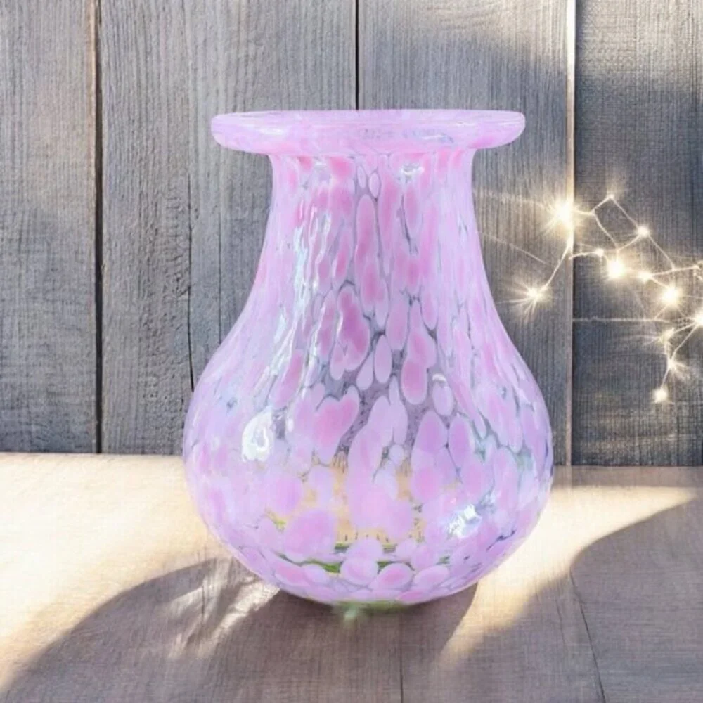 Kosta Boda Sweden‎ Hand Blown Small Mini Vase Vessel Multicolor Speckled Signed